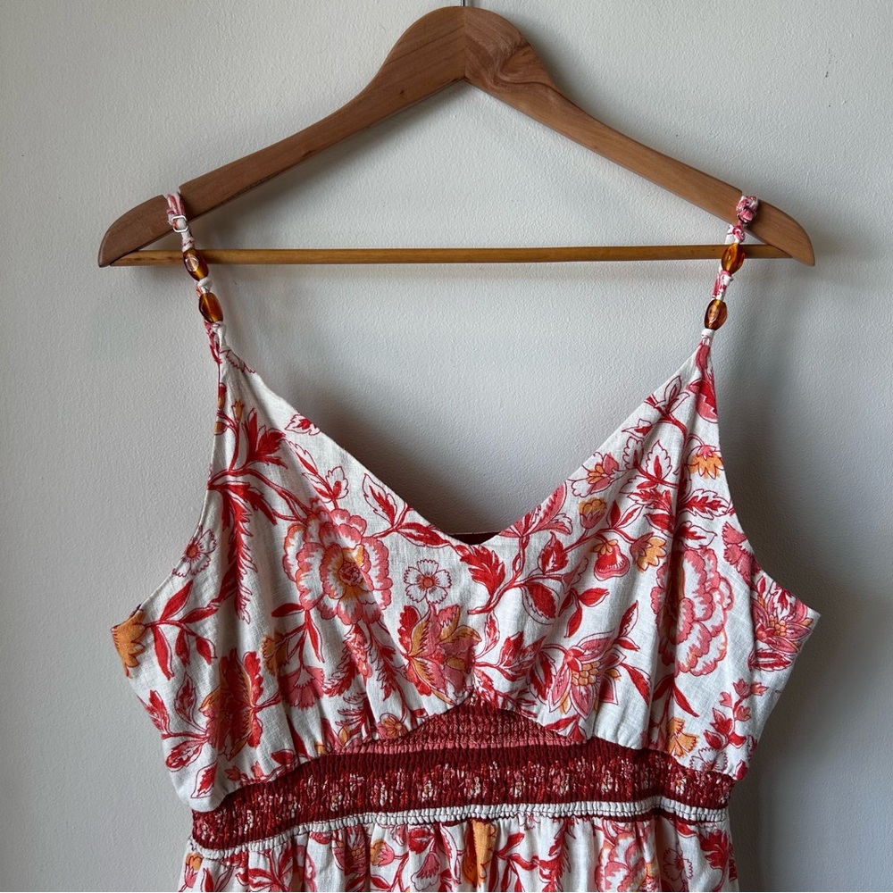 Rachel Zoe Linen Blend Floral Boho Maxi Dress XL - Picture 7 of 16